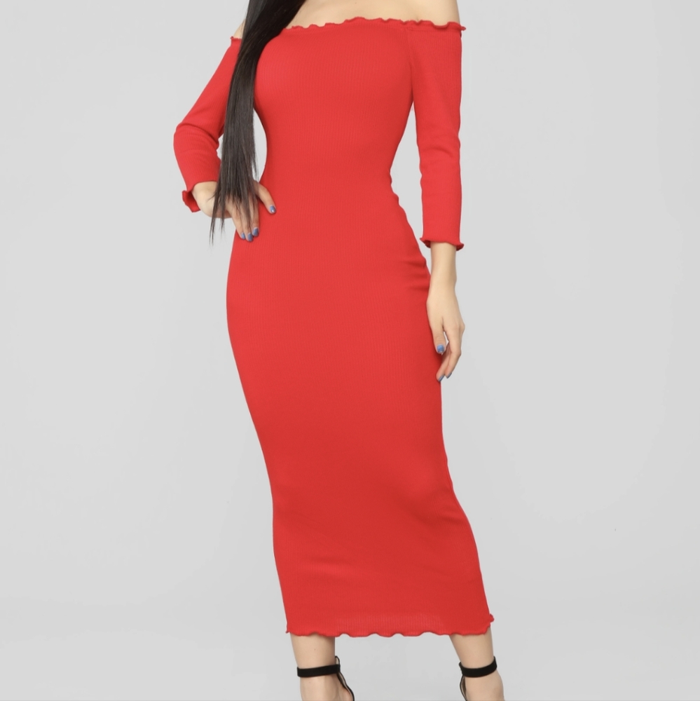 NWOT fashion Nova red midi dress